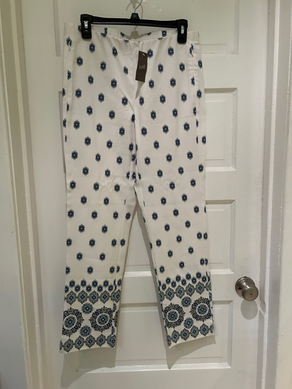 J. Jill White and Blue Patterned Pants